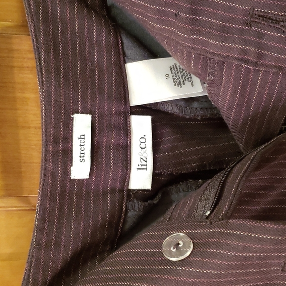 LIZ & CO STRETCH Pin Stripe Dress Pants Trousers Size 10 - Picture 3 of 4